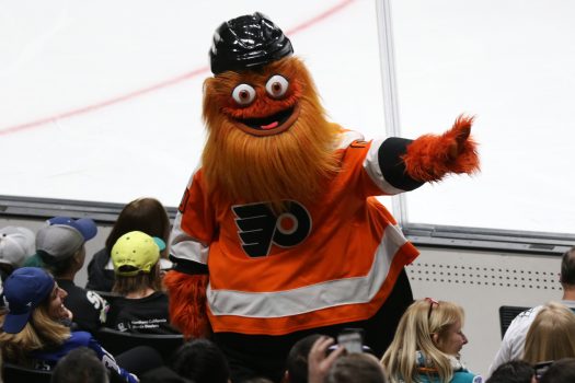 Philadelphia Flyers mascot Gritty entertains the crowd