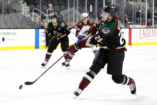 Conor Geekie takes a shot on goal