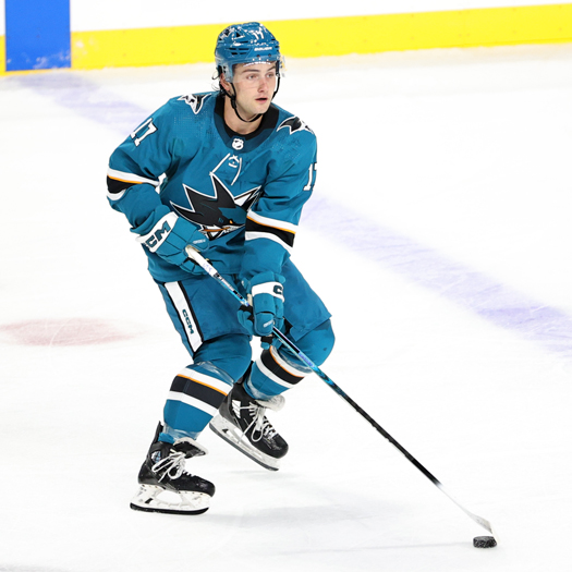 Thomas Bordeleau moves the puck up ice