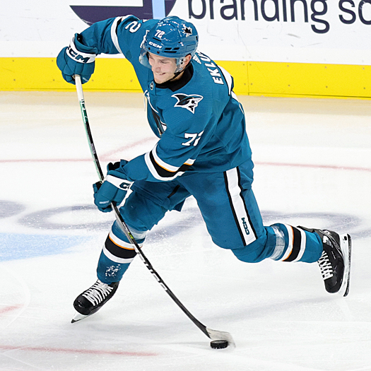 William Eklund takes a shot on goal