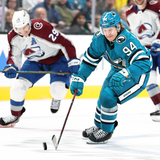 Alexander Barabanov on a breakaway late in the third period